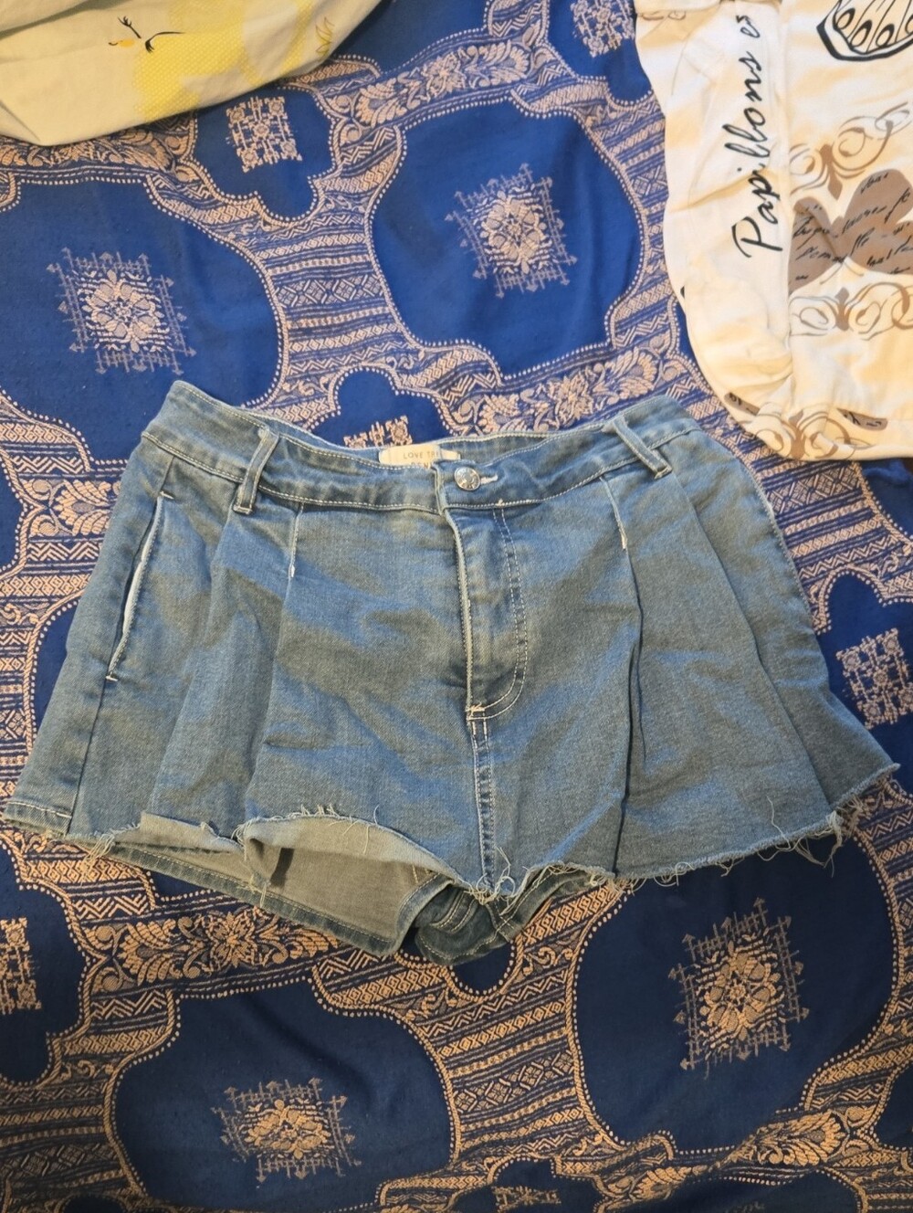 Denim Pleated Women's Shorts/Skort